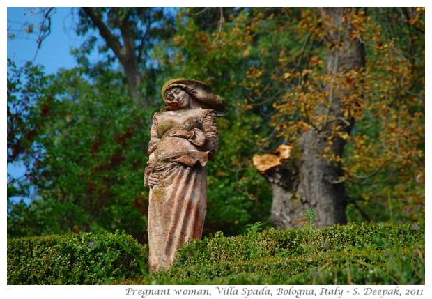 Pregnant woman, terracotta statue, Villa Spada, Bologna, Italy - S. Deepak, 2011