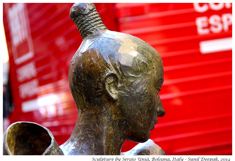 Sculpture woman with broken arms by Sergio Unia, Beologna, Italy - Images by Sunil Deepak