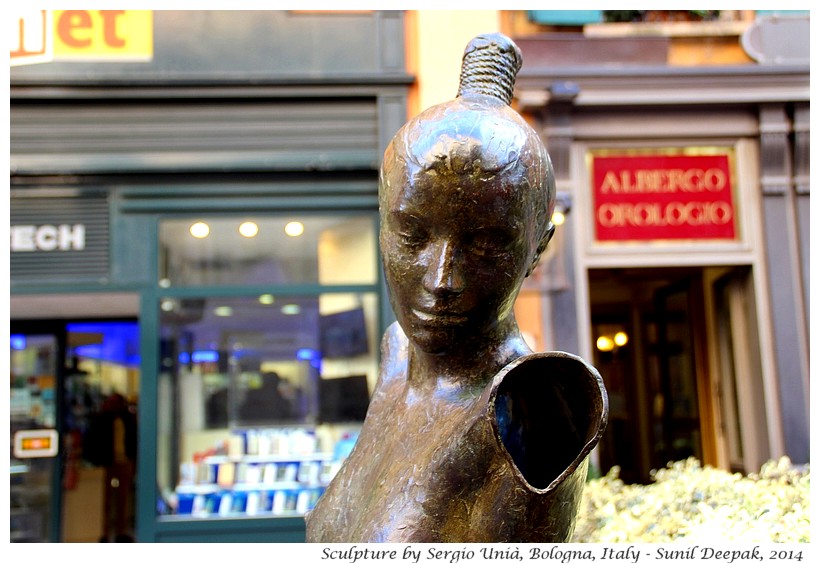 Sculpture woman with broken arms by Sergio Unia, Beologna, Italy - Images by Sunil Deepak